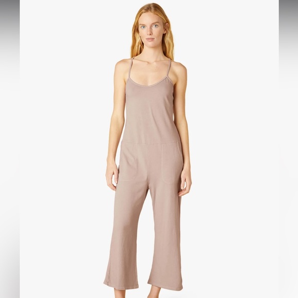 Beyond Yoga Pants - Beyond Yoga Breezy Jumpsuit - Jersey Fabric in Color ‘Washed Chai’ - Size S